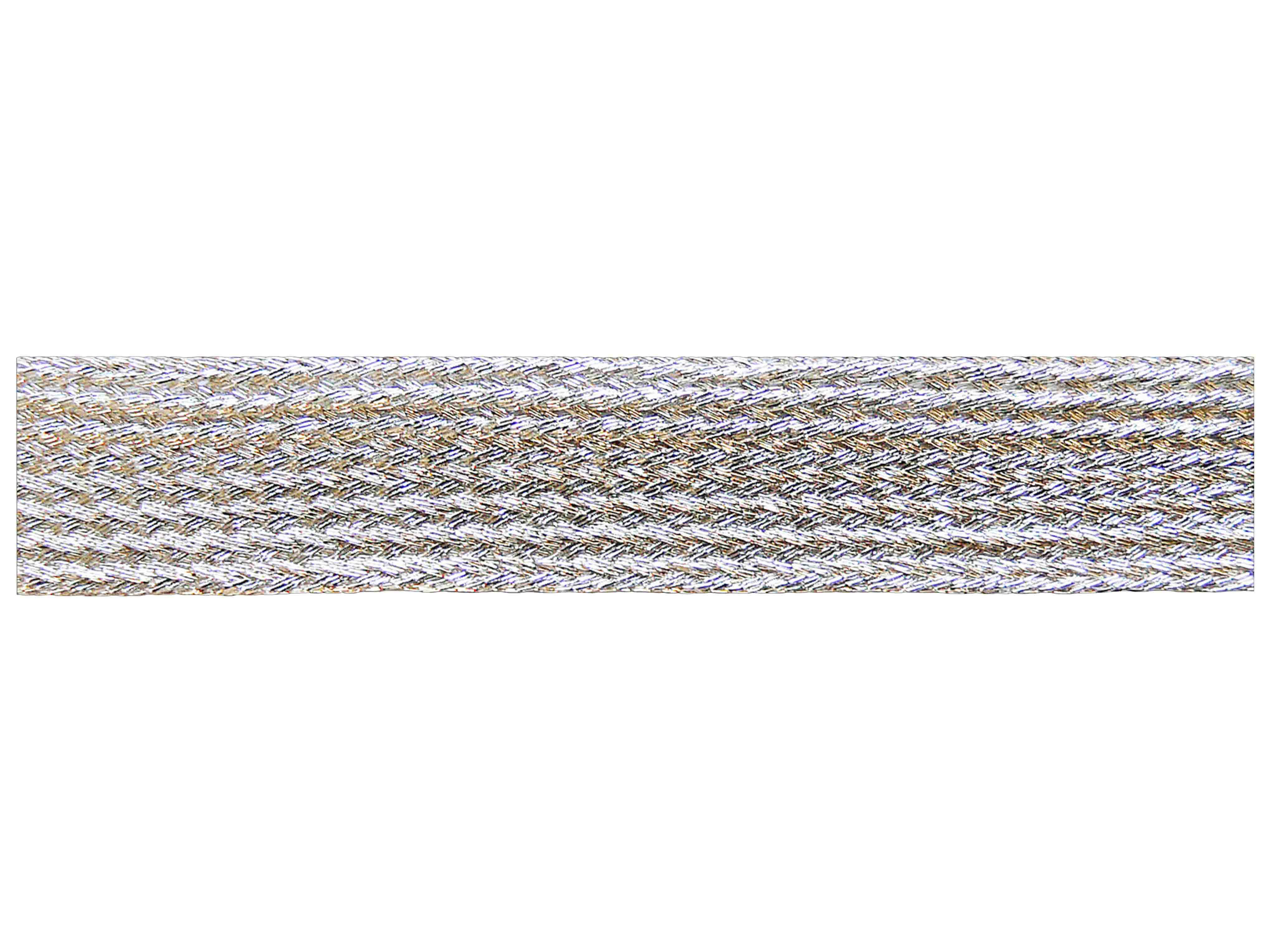 Stainless steel hollow braided silver foil strand 10 mm Stainless steel hollow braided silver foil strand 10 mm