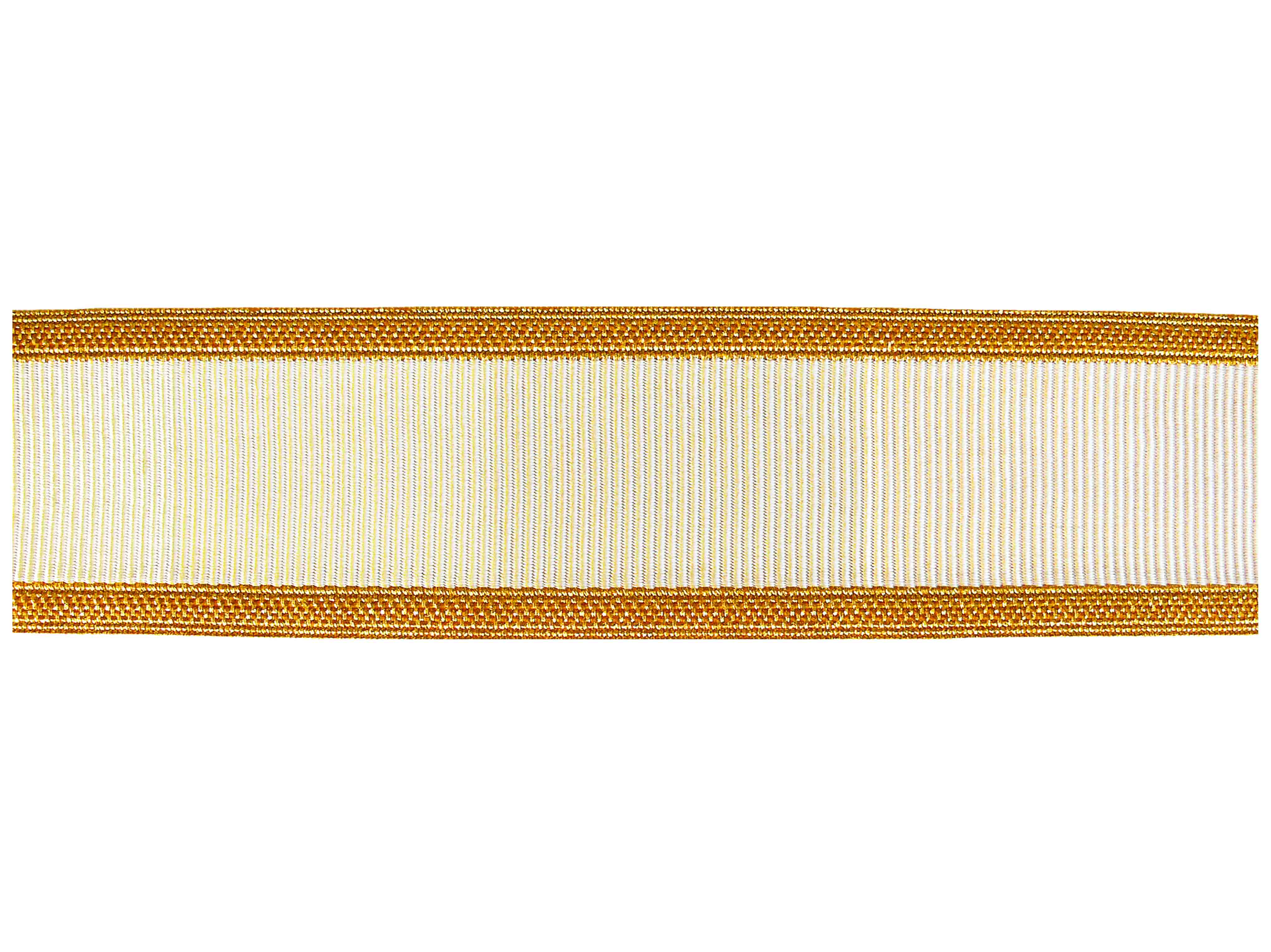 Tresse Kunstseide blanc bord extérieur doré 45 mm Tresse Kunstseide blanc bord extérieur doré 45 mm