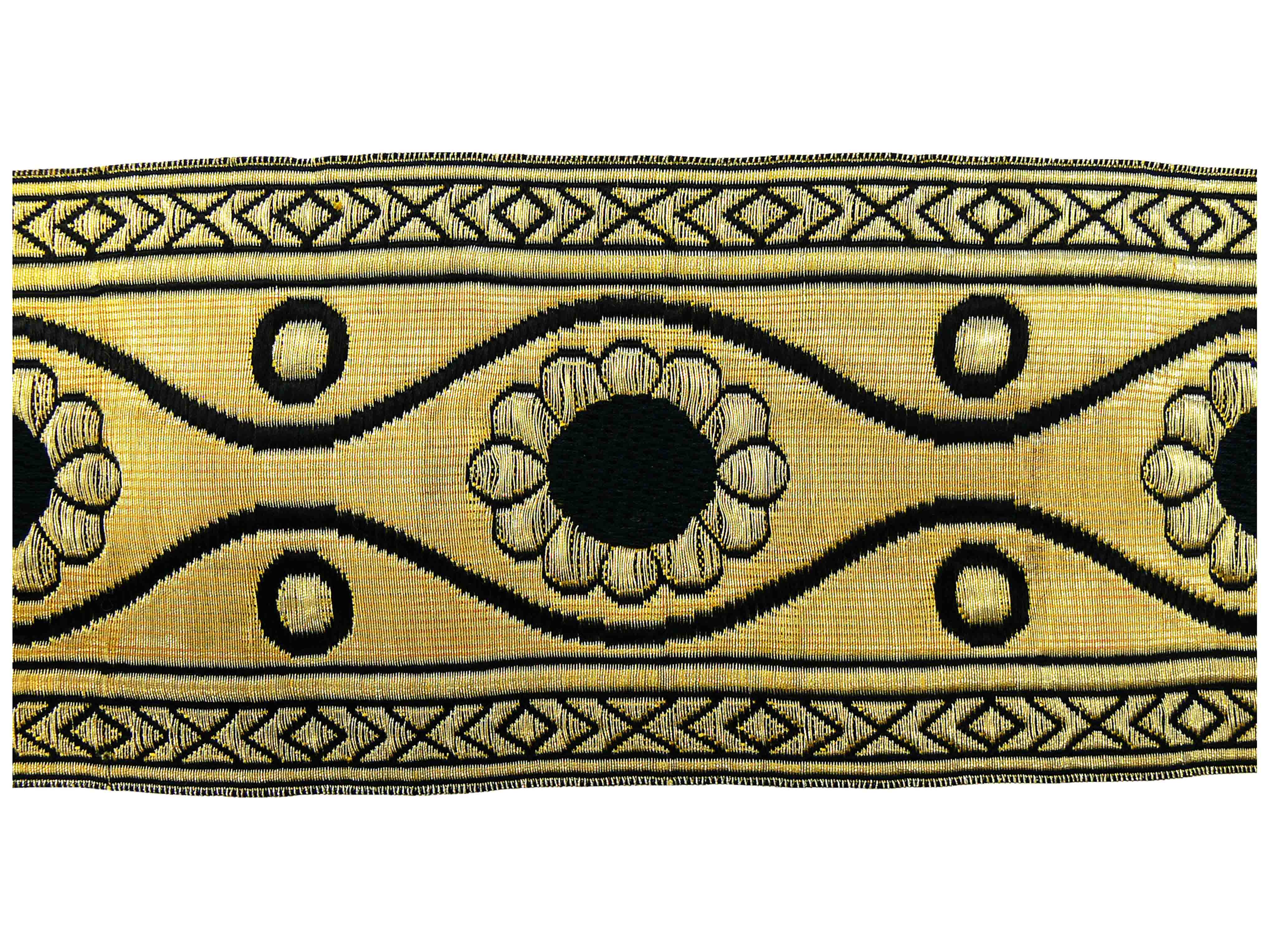 Tresse avec motif floral doré et noir de 80 mm Tresse avec motif floral doré et noir de 80 mm