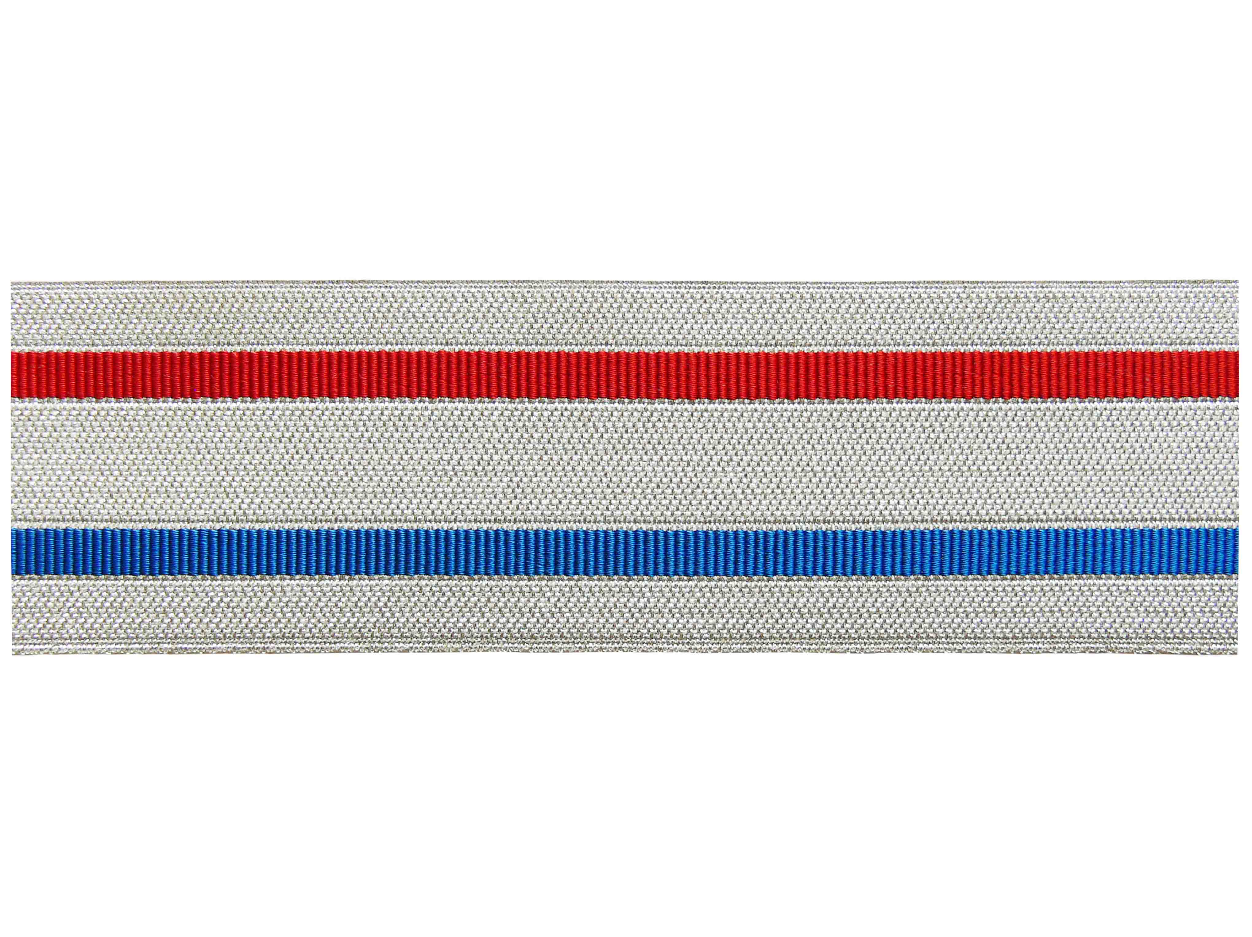 Tresse argentée avec des rayures bleues et rouges National 48 mm Tresse argentée avec des rayures bleues et rouges National 48 mm