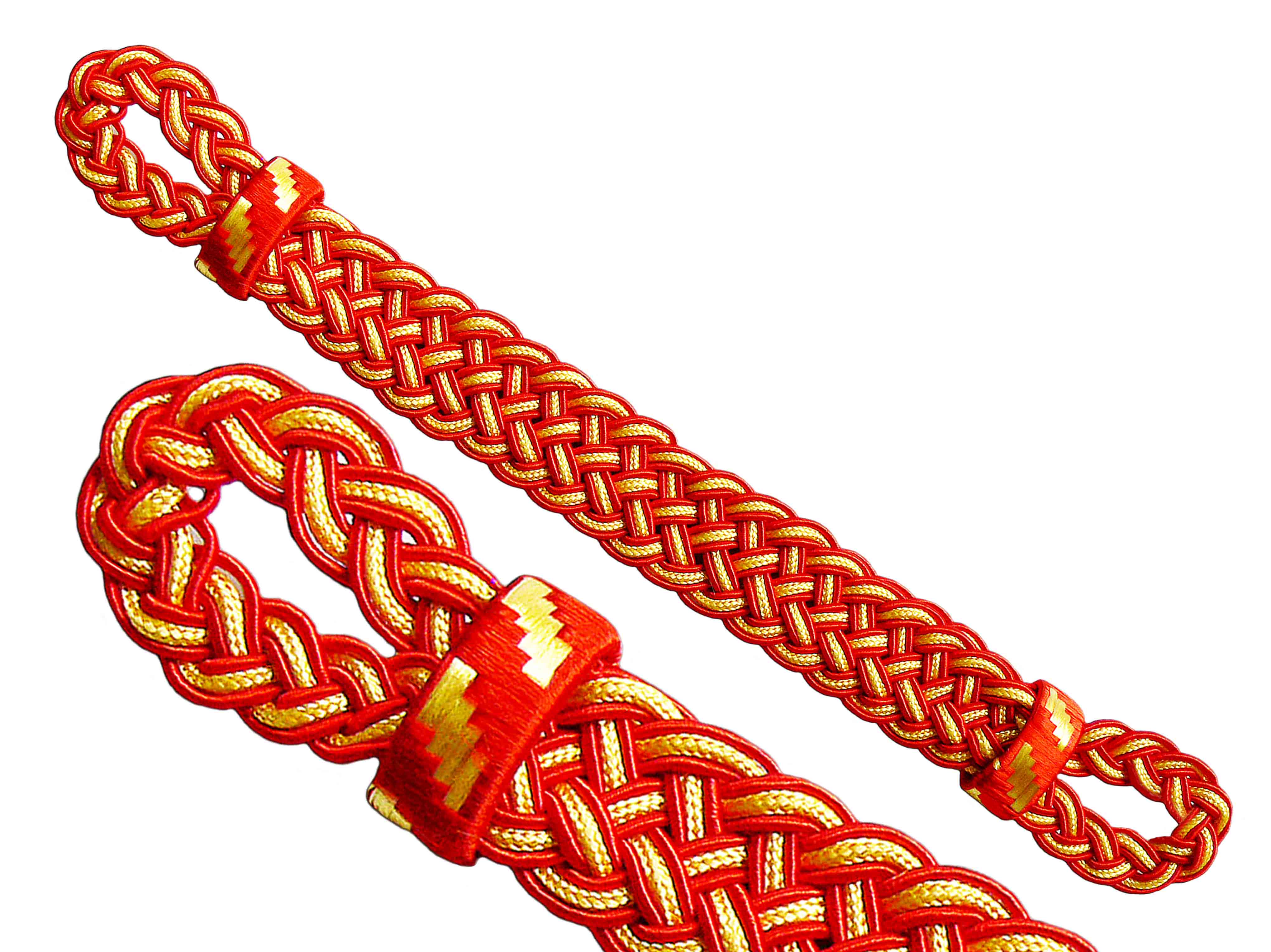 Tressé en bonnet 1-29-920-622-1432 rouge vif et jaune doré Tressé en bonnet 1-29-920-622-1432 rouge vif et jaune doré