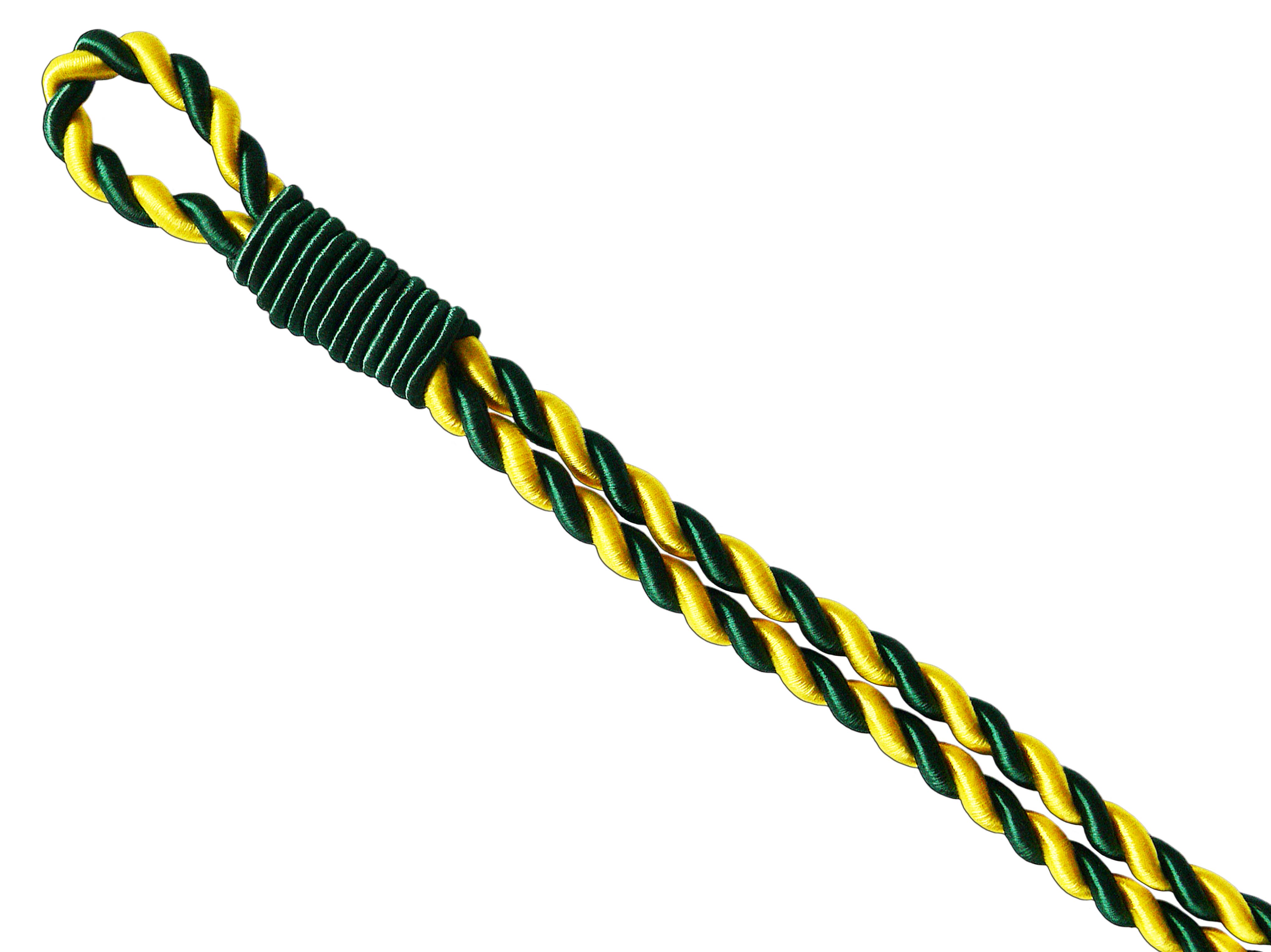 Cordon de bonnet en soie artificielle vert et jaune Cordon de bonnet en soie artificielle vert et jaune