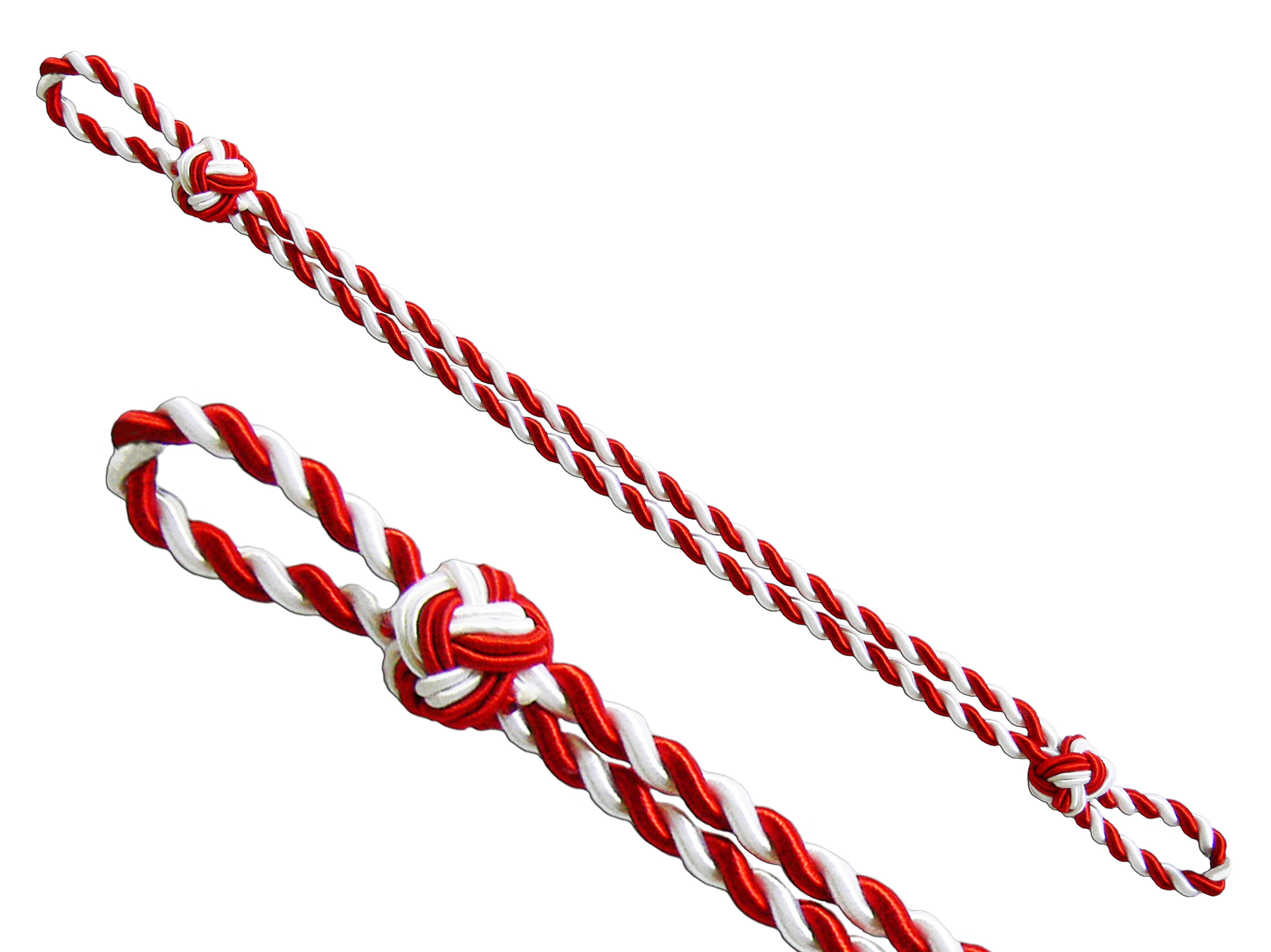 Cordon pour bonnet 1-29-004-823-1410 blanc pur et rouge vif Cordon pour bonnet 1-29-004-823-1410 blanc pur et rouge vif