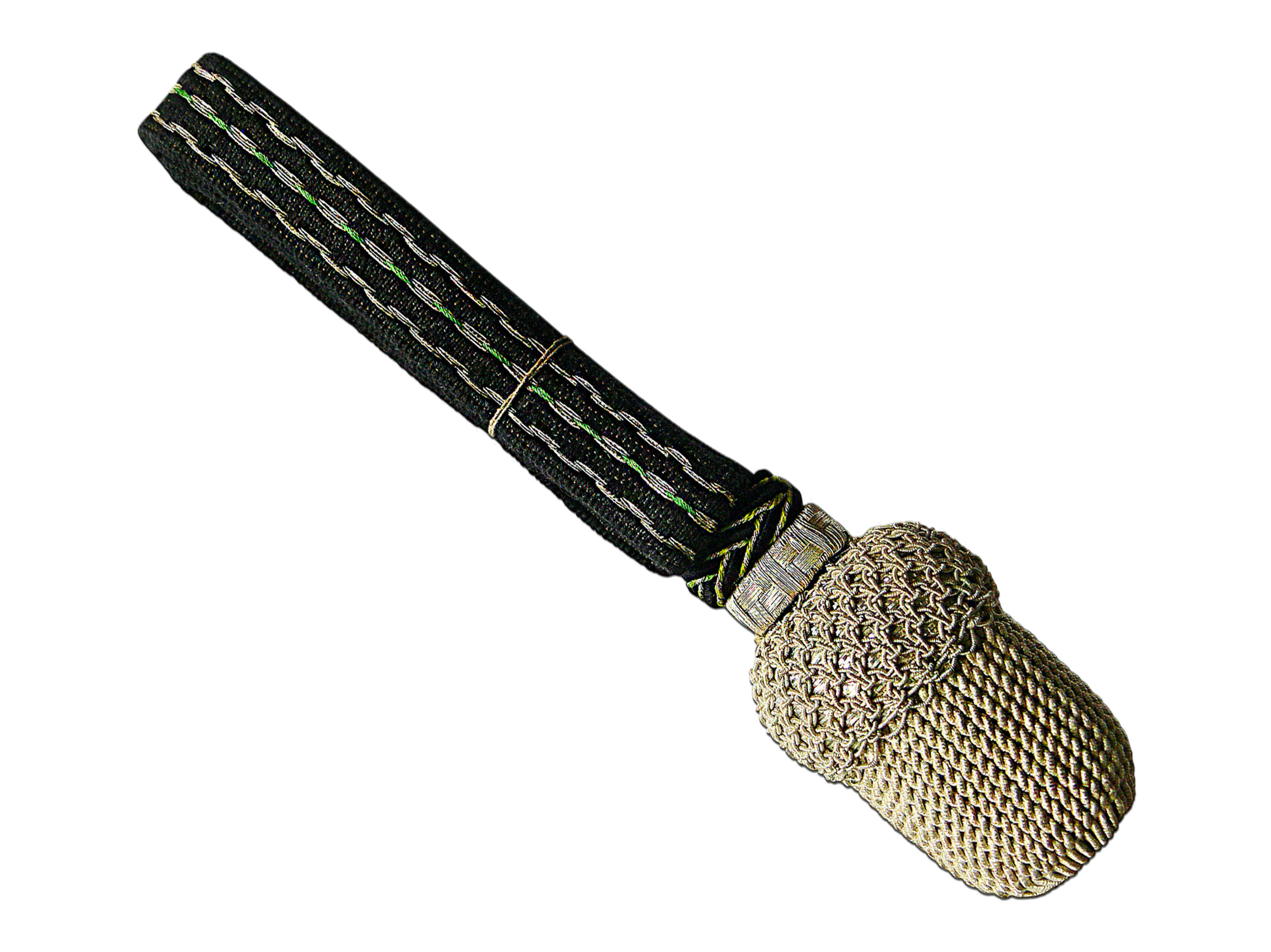 Portepee mit Tresse schwarz-und silberfarbig Portepee mit Tresse schwarz-und silberfarbig