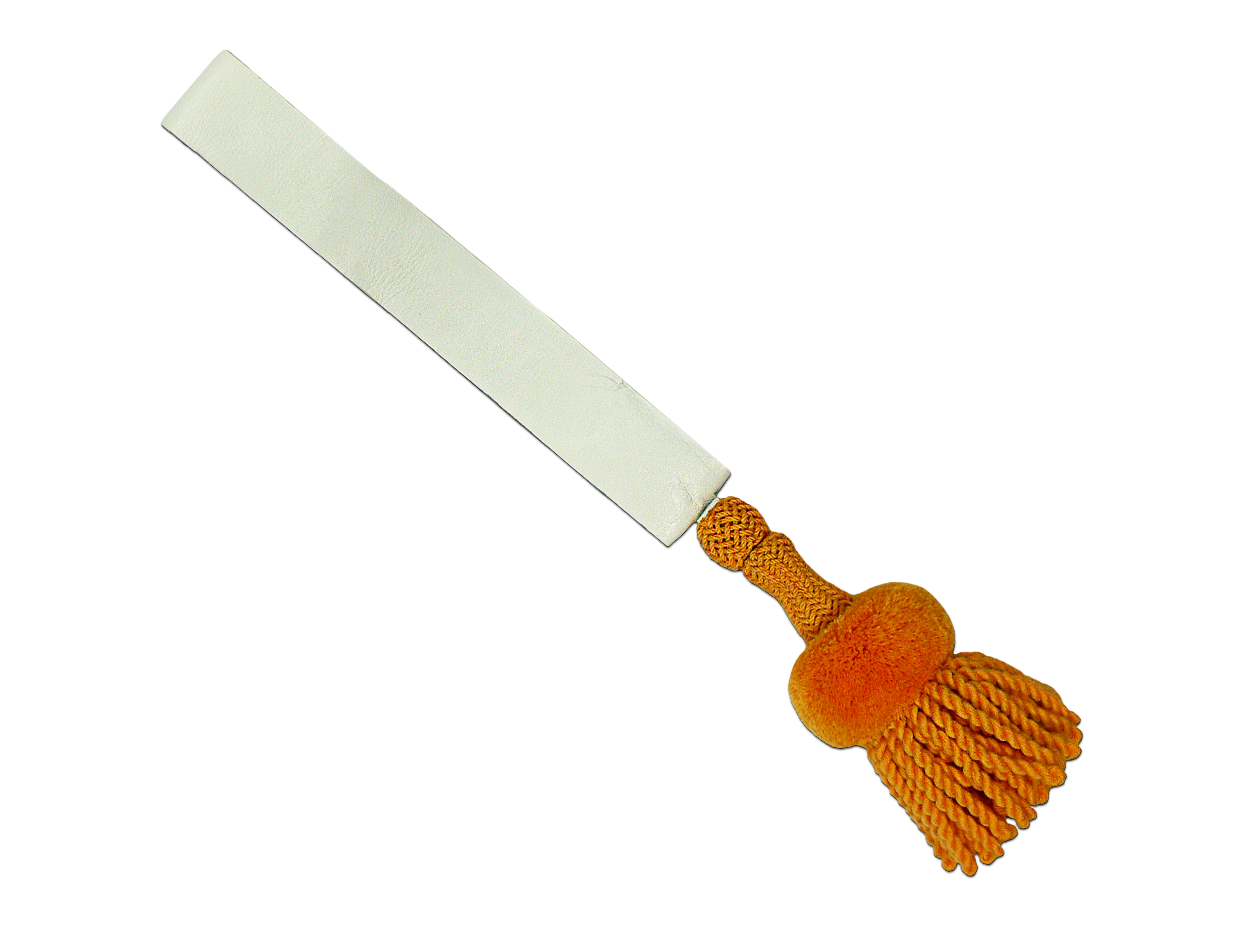 Portepee offen orangefarbig und Tresse weißfarbig Portepee offen orangefarbig und Tresse weißfarbig