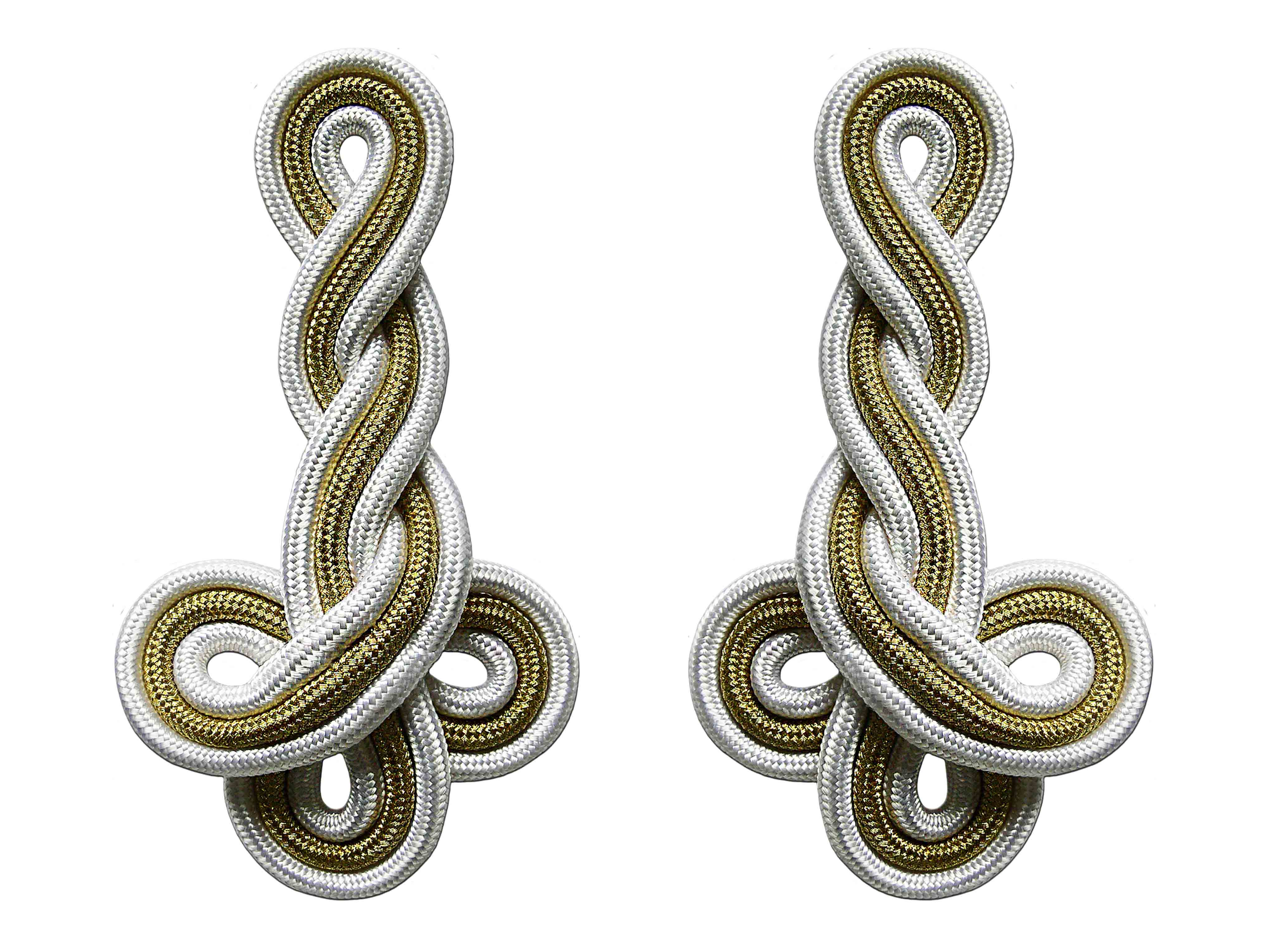 Four-leaf clover weave in white and gold color Four-leaf clover weave in white and gold color