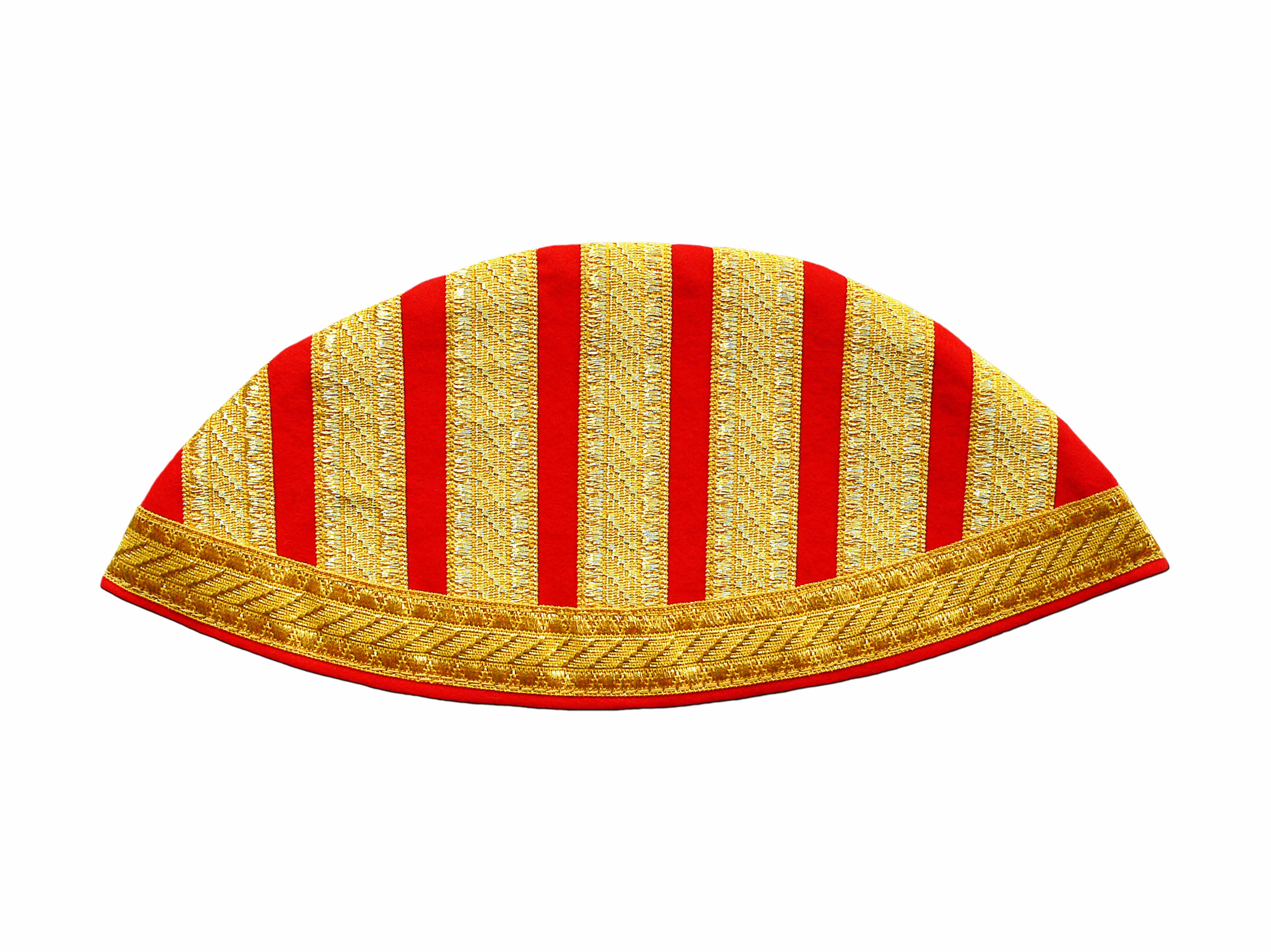 Gold-colored braid on felt high red Gold-colored braid on felt high red